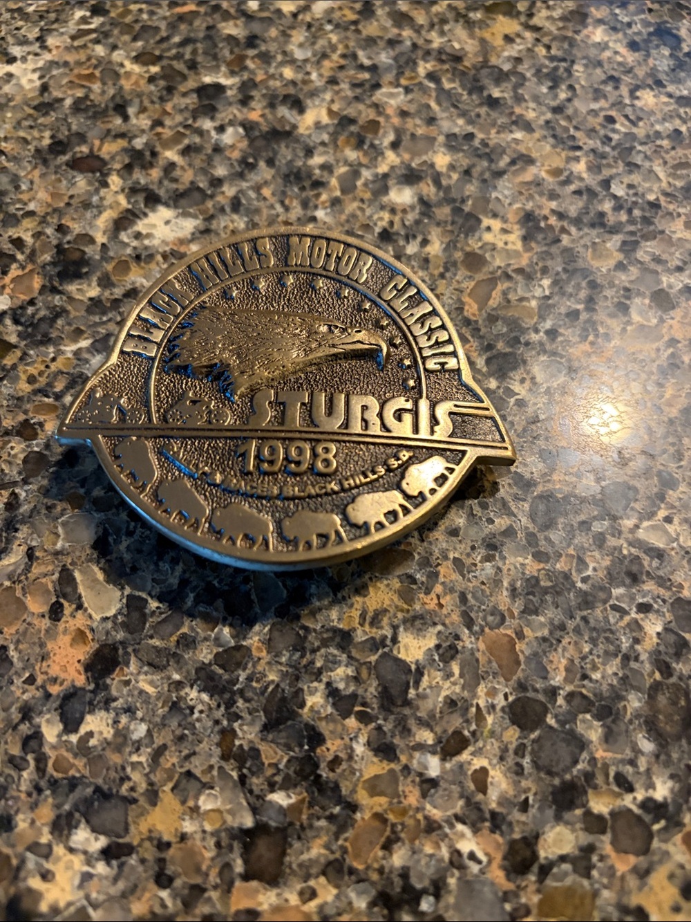 1998 Commemorative Brass Belt Buckle - Antique Brass